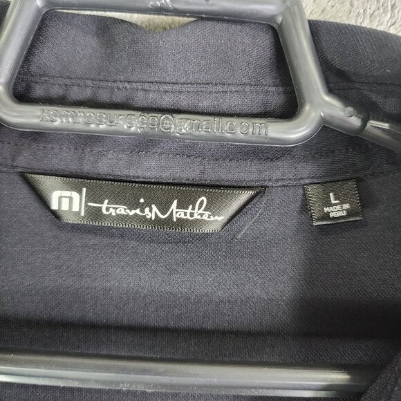 Mens Travis Mathew Black Polo Shirt Golf Short Sleeve Size L - Picture 5 of 11